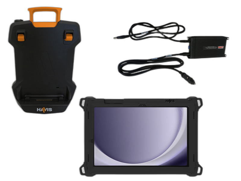 Package – DS-TAB-401 Docking Station, TC-408 Tablet Case, and LPS-184 DC Power Supply for Samsung Galaxy Tab S9+ & S10+