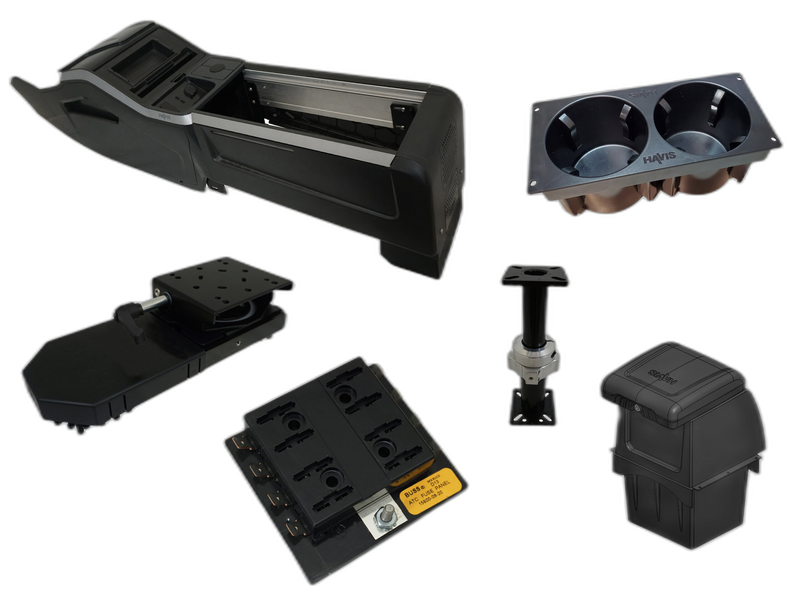 Package – 2024-2025 Chevrolet Blazer EV PPV VSX Console with Front Printer Mount Or Integrated Storage Bin for Laptop Docking Stations