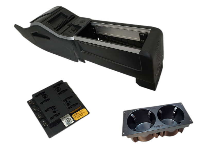 Package – VSX Console with Front Printer Mount Or Integrated Storage Bin, Cup Holder and Fuse Block for 2024-2025 Chevrolet Blazer EV PPV