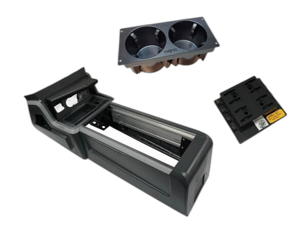 Package – VSX Console with Front Printer Mount, Cup Holder and Fuse Block for 2020-2025 Ford Interceptor Utility