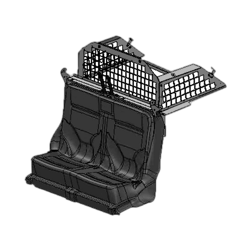 Ford Police Interceptor Utility Plastic Seat Kit with Square-Hole Punch Rear Partition