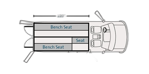 Prisoner Transport Insert For 2015-2025 Ford Transit Low Roof long length 148″ WB Cargo Van - 3 Compartment(s)