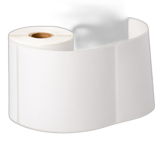 3in x 4in White Premium Direct Thermal Label, Die-Cut Roll with Gap