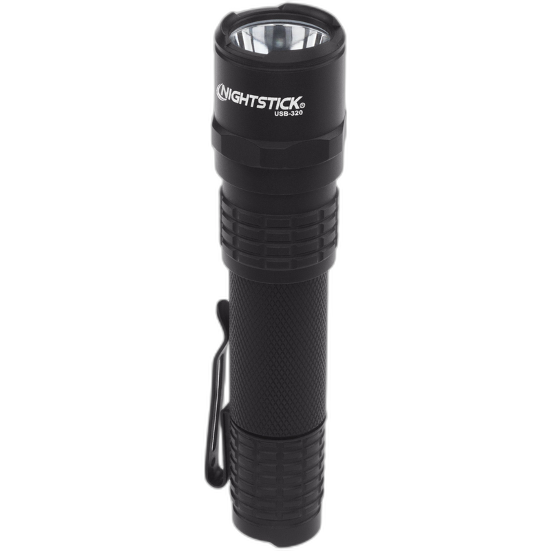 USB-320: USB Rechargeable EDC Flashlight - Black