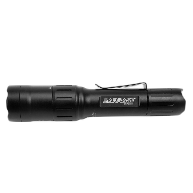 USB-568XL: BARRAGE™ - USB Tactical Flashlight with Red and Green Floodlight - Black