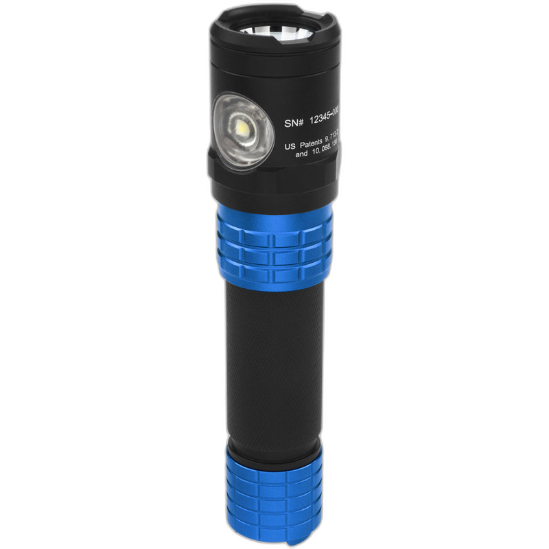 USB-578XL-BL: USB Dual-Light Rechargeable Flashlight w/Holster - Blue