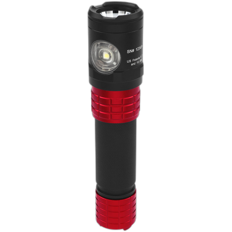 USB-578XL-R: USB Dual-Light Rechargeable Flashlight w/Holster - Red