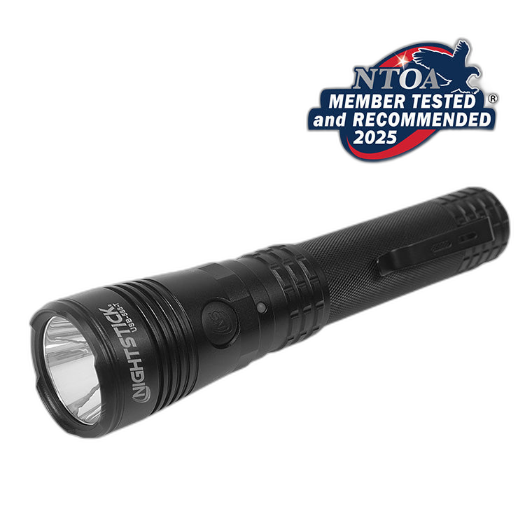 USB-588-T: Turbo High Candela USB Dual-Light Rechargeable Tactical Flashlight - Black
