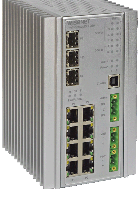 SWT-G11MGHP - 11 Port Hardened Managed Gigbit Ethernet Switch with 60W PoE (L)